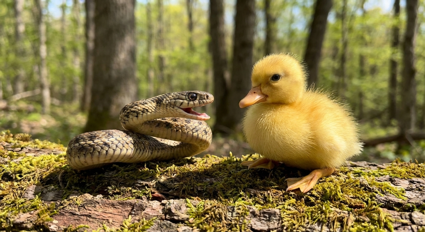 This video shows a snake reacting in a completely unexpected way